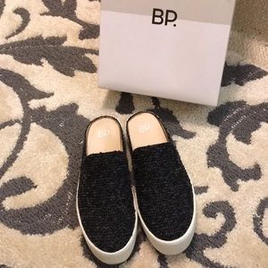 🔴 Tweed Platform Mule Slip Ons